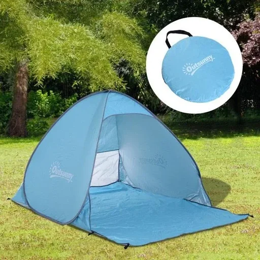 "Wurfzelt Blau Pop Up Zelt Strandmuschel Strandzelt Campingzelt image"