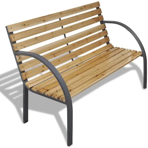 "Gartenbank 120 cm Holz und Eisen image"
