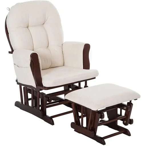 "Schaukelstuhl Stillstuhl Relaxsessel Kunstwildleder Braun image"