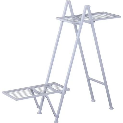 "Pflanzregal Pflanzenständer Blumenständer Blumentreppe Metall Weiß 86 x 24 x 81 cm image"