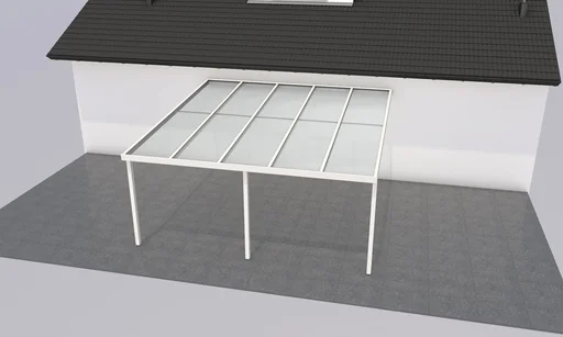 "Terrassendach Premium, weiß, 5100 x 5060 mm - Klima blue image"