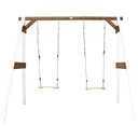 Doppelschaukel Weiß/Braun