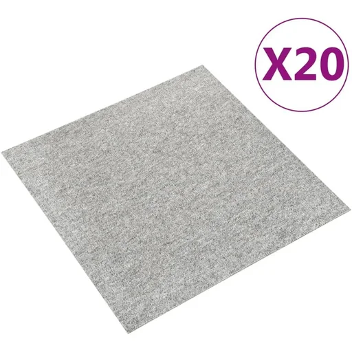 "Teppichfliesen 20 Stück 5 m² 50x50 cm hellgrau image"