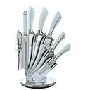 8-teiliges Messerset mit Ständer - weiß