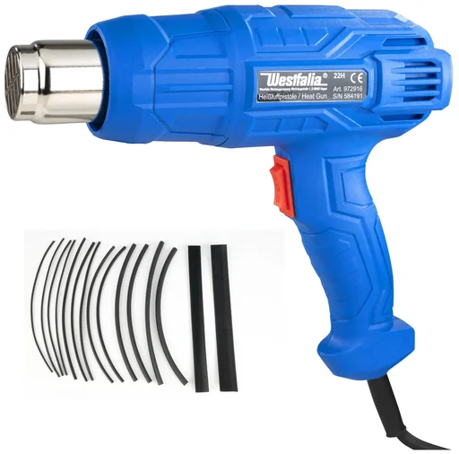 "Heißluftpistole 2000 Watt inklusive Schrumpfschlauch-Set, 15-teilig image"