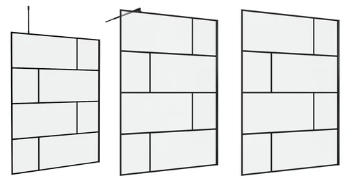"Duschwand in modernem Design 140 x 195 cm - Glasdusche mit matt schwarzen Wandprofil - inklusive Deckenhalterung image"