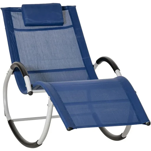 "Gartenstuhl mit Schaukelfunktion, blau, 65 x 144 x 83 cm image"