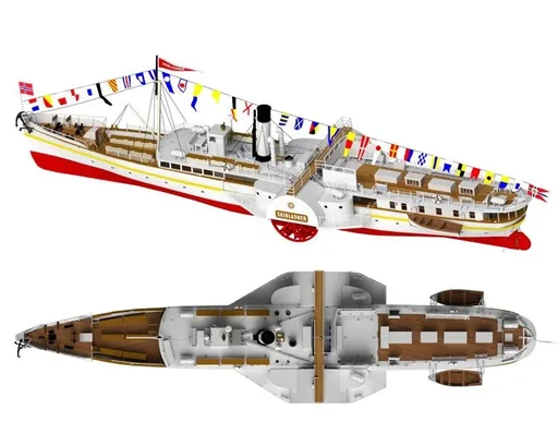 "Bausatz D/S Skibladner Seitenraddampfer Maßstab 1:60 image"