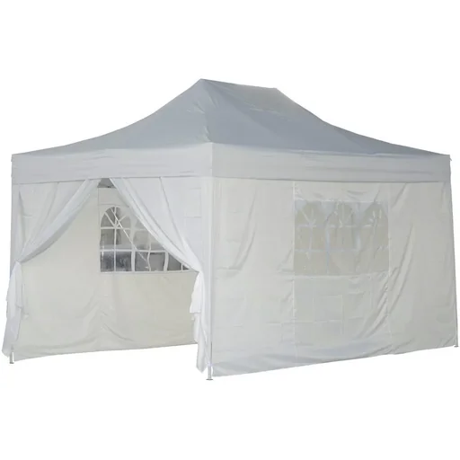 "Faltpavillon inkl. 4 Seitenteilen weiß 3x4,5m Faltzelt Partyzelt image"