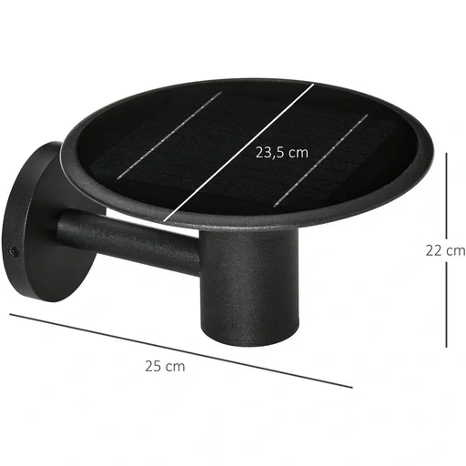 "Solar-Außenlampe mit 2 Leuchtstufen, Vintage-Look, schwarz, 25 x 23,5 x 22 cm image"