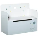 Kindersitzbank mit Stauraum 2-in-1 Truhenbank Spielzeugkiste Aufbewahrungstruhe 3-8 Jahre Kindermöbel Hellblau 60 x 30 x