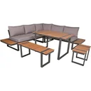 Lounge-Eckgruppe BELMIRA, 6-teilig, Alu, pulverbeschichtet / Polyester / Non-Wood