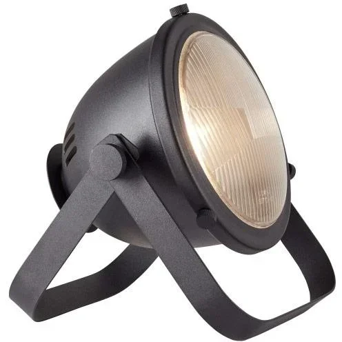 "Tischleuchte Bo floodlight industriell mat Holzschwarz metal glas 40W E27 image"