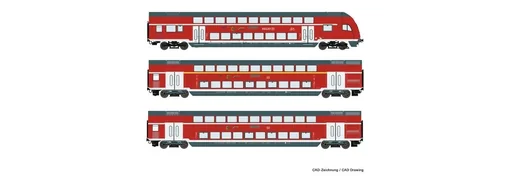 "3-tlg. Set: Doppelstockwagen, DB AG (DC) image"