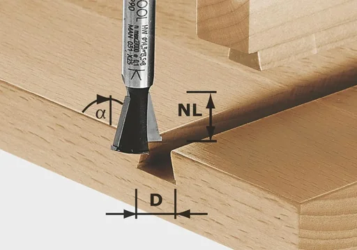 "Zinkenfräser HW D14,3 / 13,5 / 15 Grad m.R image"