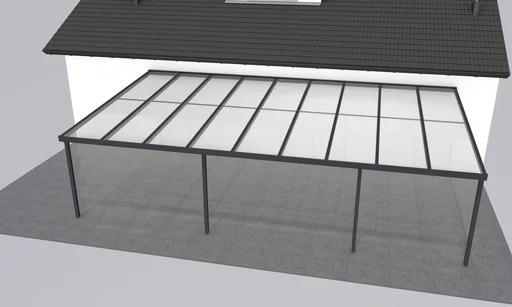 "Terrassendach Premium, anthrazit, 9135 x 5060 mm - Acryl Stegplatten 16mm, klar image"