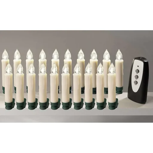 "Draadloze LED kerstboom kaarsen kerstverlichting warm wit 20 stuks met boomklemmen image"