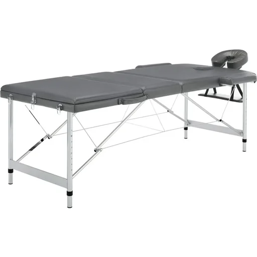 "Massageliege 3 Zonen 186x68 cm Aluminiumrahmen anthrazit image"