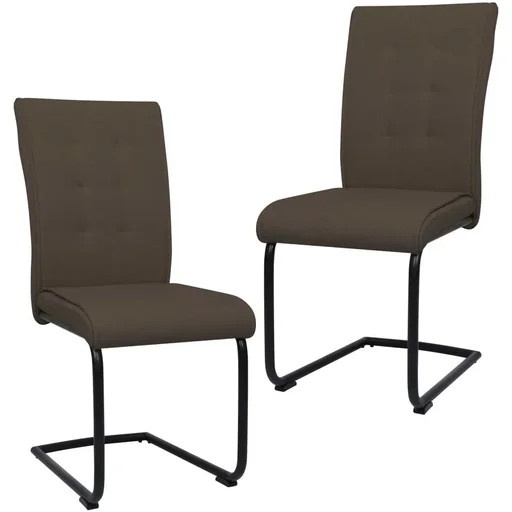"Esszimmerstühle 2 Stück Stoff braun image"