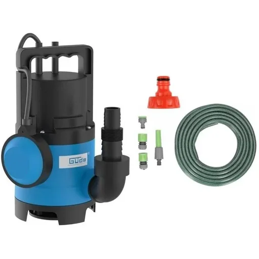 "Abwassertauchpumpe GS4003P - 8000L/h MIT 15 Meter Gartenschlauch inklusive Düse und Armaturen UND 1" Wasserhahn image"
