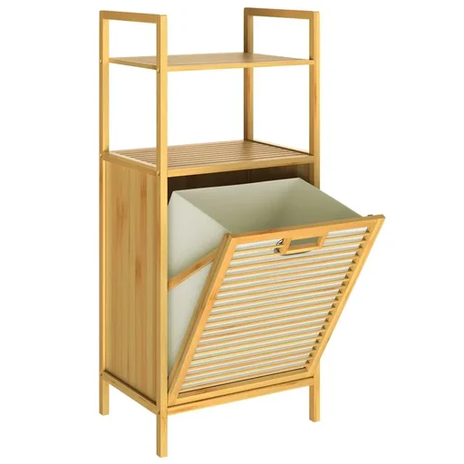 "Badezimmerregal mit Wäschekorb 43l 40 x 30 x 95cm image"