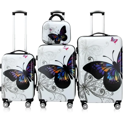 "Hartschalenkoffer Butterfly 4er-Set Beautycase/ M/ L/ XL Polycarbonat image"