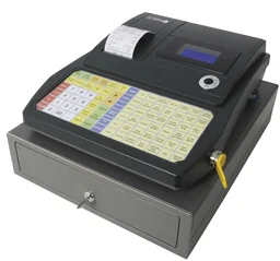 Registrierkasse mit 3 + 8 Fächer, Flach-Tastatur und TSE 3-Jahres-Lizens