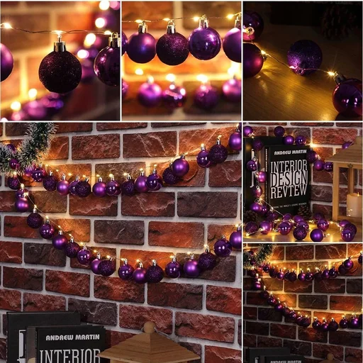 "Weihnachtsbeleuchtung Kugeln 40-LED - Lila - 2m image"