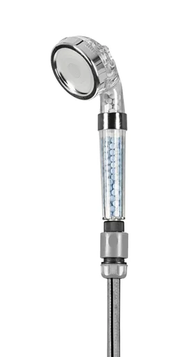 "Duschkopf Outdoor 8cm transparent/chrom mit Mineralkugeln image"