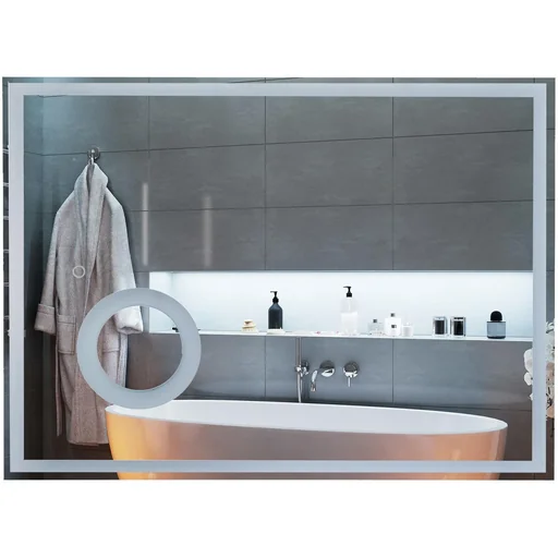 LED Badspiegel mit Touchschalter und Alurahmen