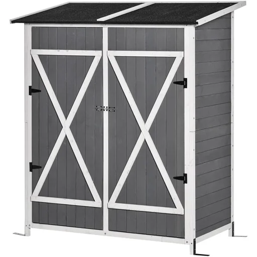 "Gartenschrank Geräteschuppen mit 2 Tür Geräteschrank mit Asphaltdach Gartenlagerschrank Antidumping Design mit Bodennäge image"