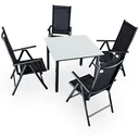 Gartenset Bern 4+1 in Aluminium anthrazit mit Milchglas