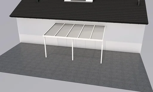 "Terrassendach Premium, weiß, 5100 x 3060 mm - Polycarbonat Stegplatten 16 mm, klar image"