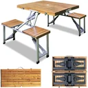 Campingtisch klappbar für 4 Personen Holz-Aluminium