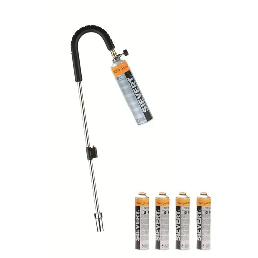 "Sievert Unkrautbrenner mit Piezo und 4x Sievert Gasflasche image"