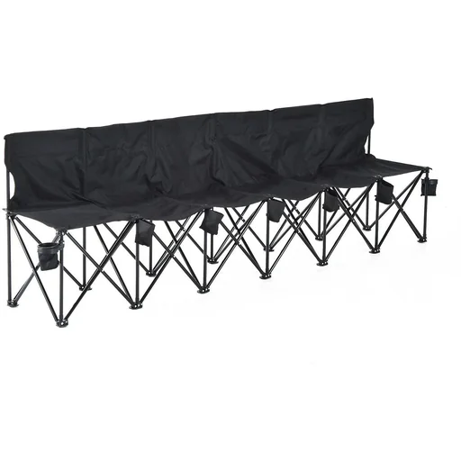 "Campingbank Faltbank 6-Sitzer mit Tragetasche schwarz image"