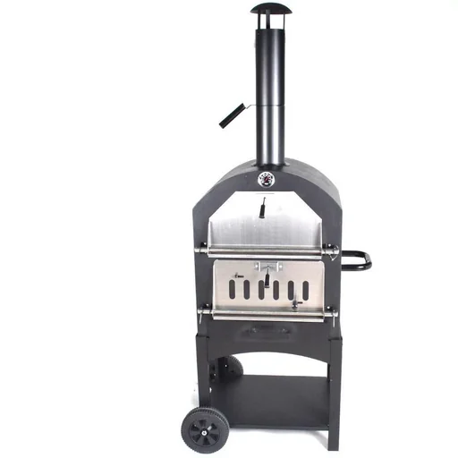 "Vargan Holzkohlegrill - Pizzaofen - Smoker - 3-in-1 - Grillfläche 34 x 24 cm - mit Thermometer image"