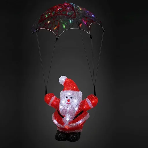 "Weihnachtsfigur - 20CM MIT Lichtern Weihnachtsmann mit Fallschirm image"
