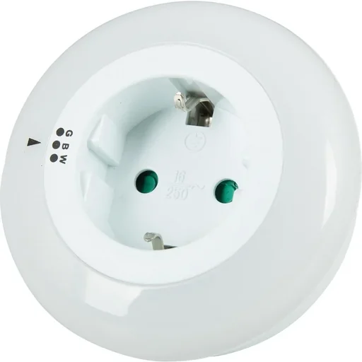 "LED Nachtlicht - Zwischenstecker mit Dämmerungsschalter, 3 Farben wählbar image"