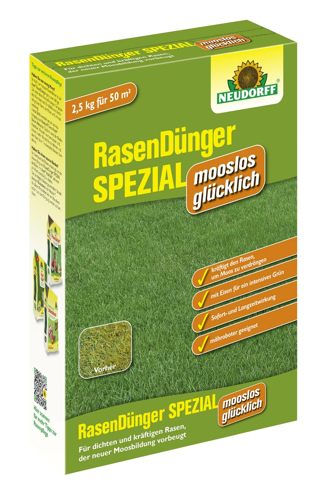 Rasen Dünger Spezial "mooslos glücklich" - 2,5 kg  