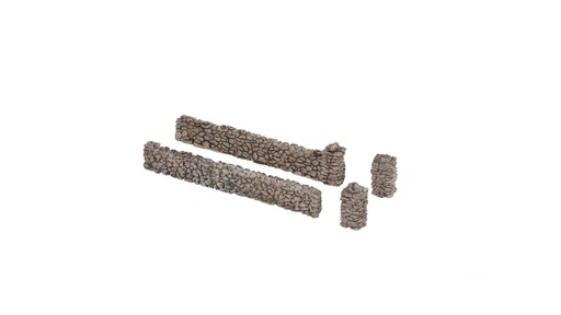 "Feldsteinmauer, Mauerplatten, 12 Teile, Gesamtlänge 70 cm, Mauerhöhe 1,3 cm, Pfeilerhöhe 2,0 cm, Spur H0 image"