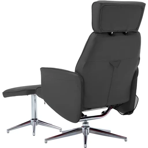 "Massagesessel verstellbar mit Fußhocker anthrazit image"