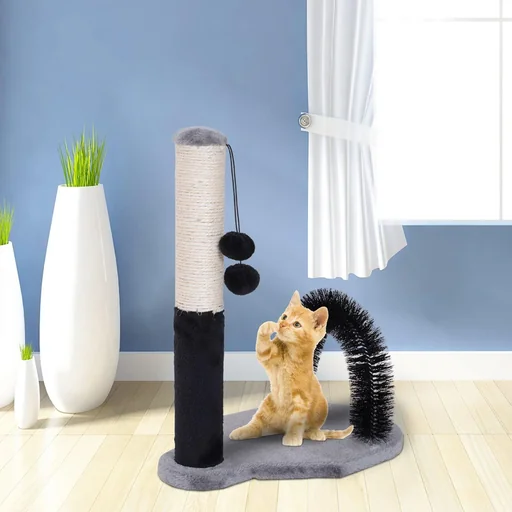 "Katzenkratzbaum Kratzbaum Kratzsäule Kratzspielzeug mit Bällen Massagebogen image"