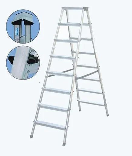 "Alu Stufen Doppelleiter 2 x 8 Stufen image"