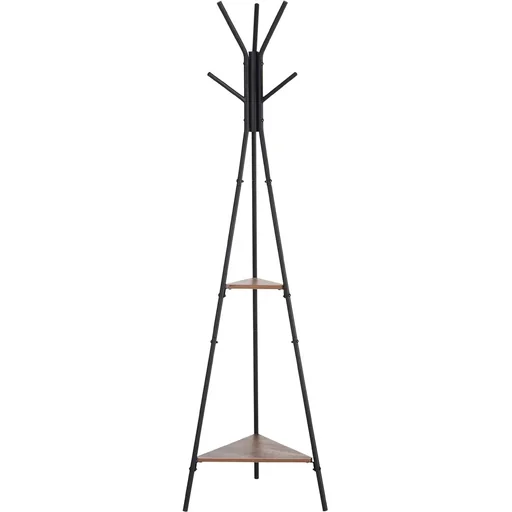 "Kleiderständer mit 2 Ablagefächen schwarz image"