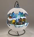 Weihnachtskugel mit fahrendem Zug, LED Licht und Musik