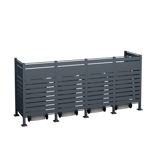 "Westmann Mülltonnenverkleidung Planum 4er 150 cm anthrazit (4× 240 L) image"