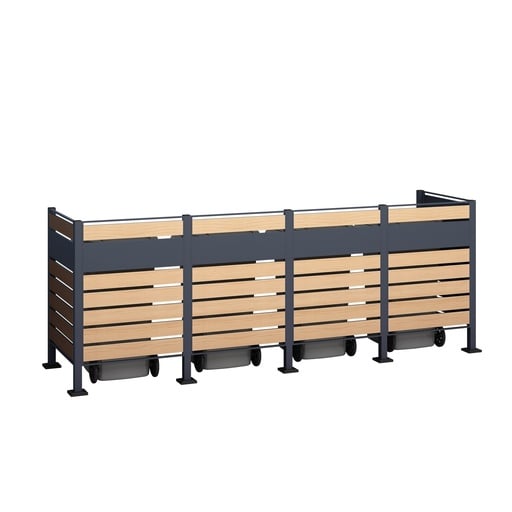 "Westmann Mülltonnenverkleidung Planum 4er 120 cm holzoptik (4× 240 L) image"