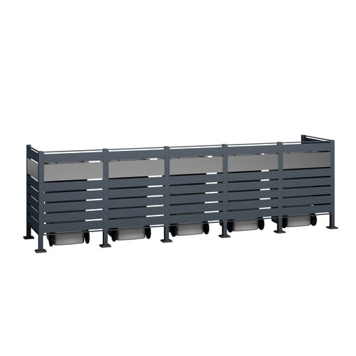 "Westmann Mülltonnenverkleidung Planum 5er 120 cm anthrazit (5× 240 L) image"