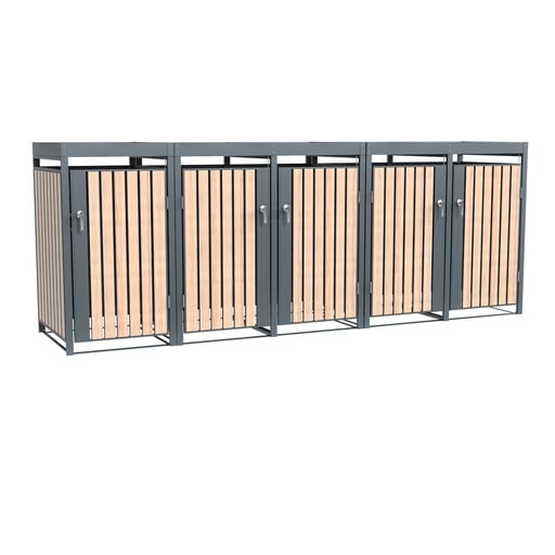 "Westmann Mülltonnenbox Planta 5er anthrazit (5× 240 L) image"